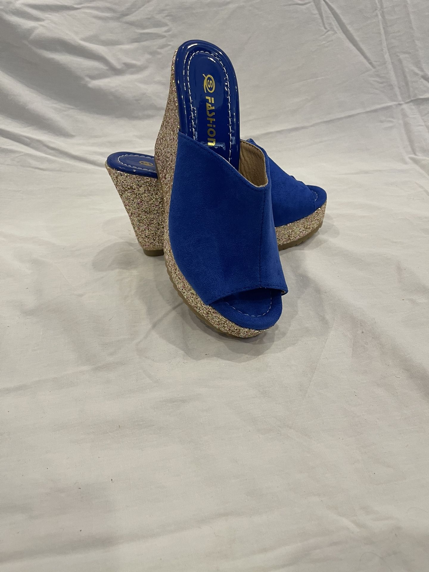 Blue Wedge Heels Size 5 (S)
