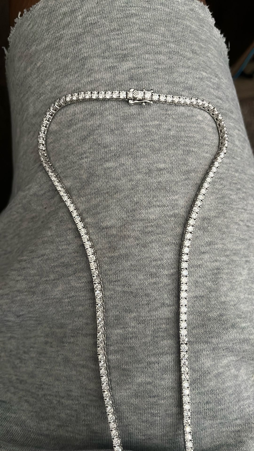 Lab Diamond Sterling Silver Tennis Chain