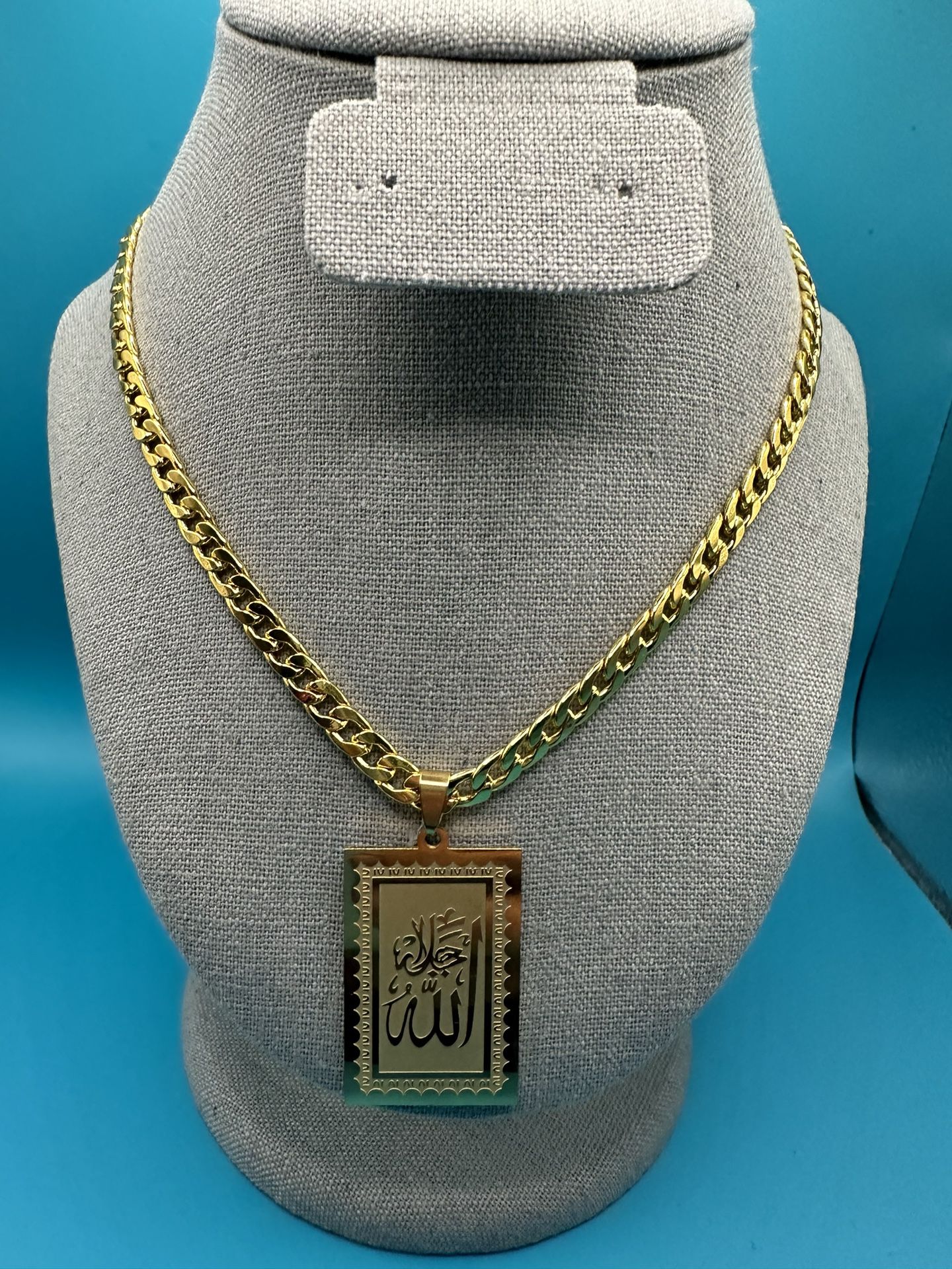Stainless Steel 18 k gold plated Muslim Islam Necklaces Chain Geometry Quran Necklaces