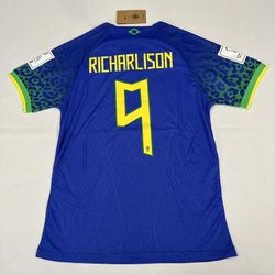 Richarlison #9 Brazil 2022 Away Men’s Soccer Jersey- Player Version