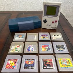Nintendo gameboy original + games & case