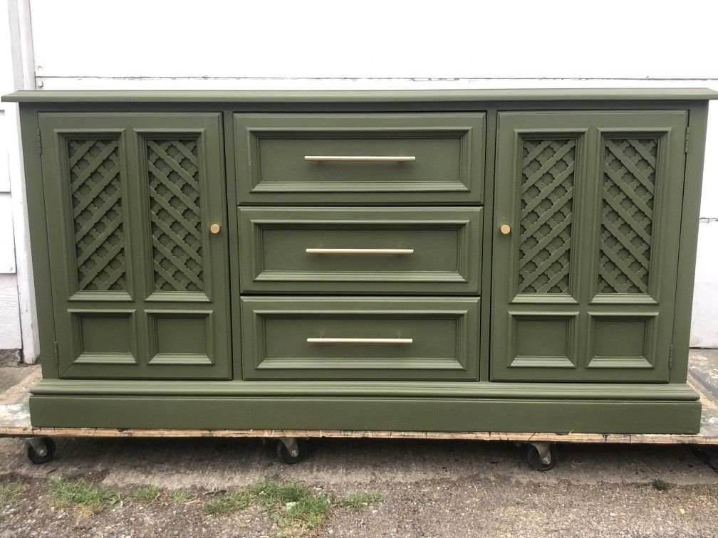 Olive Green Buffet, Dresser, Media Stand