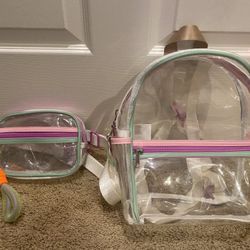New Girls Clear Backpack Back Pack Fanny Kids