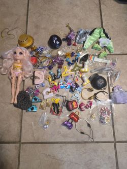 Rainbow doll & shoes+accessories