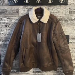 Men's Jacket Xl Faux Shearling Leather Chamarra