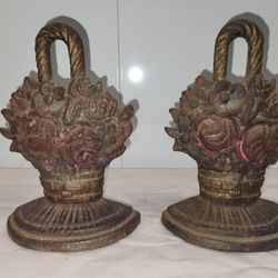 Vintage Iron Rose Bouquet Door Stops