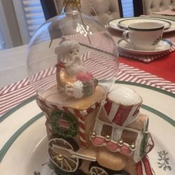 Santa On A Train Christmas Decor Or Ornament 