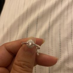 Real 925 Sterling Silver White Sapphire Wedding Ring Size  8