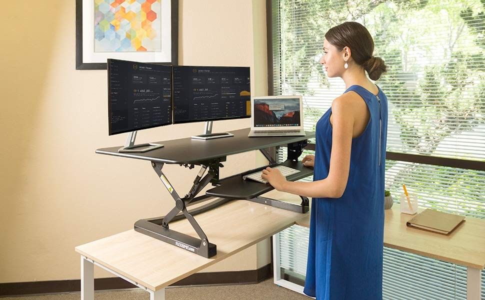 FlexiSpot M3B Standing Desk- 47 Inch Wide Platform Stand Up Desk Riser