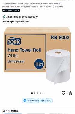 Tork Universal Hand Towel Roll White RB8002
