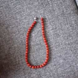 Chinese Red Wooden Beaded Choker