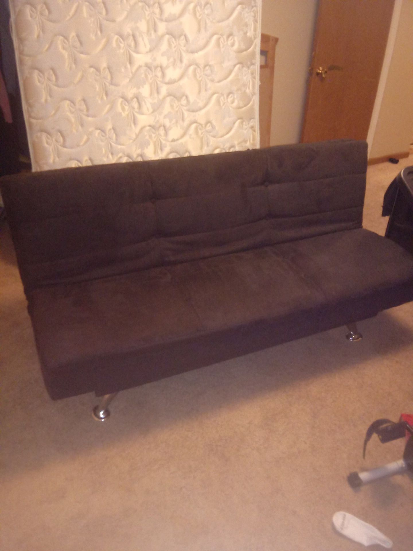 Suede black futon