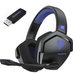 NUBWO G06 Dual Wireless Gaming Headset with Microphone for PS5, PS4, PC, Mobile, Switch: 2.4GHz Wireless + Bluetooth - 100 Hr Battery - 50mm Drivers -