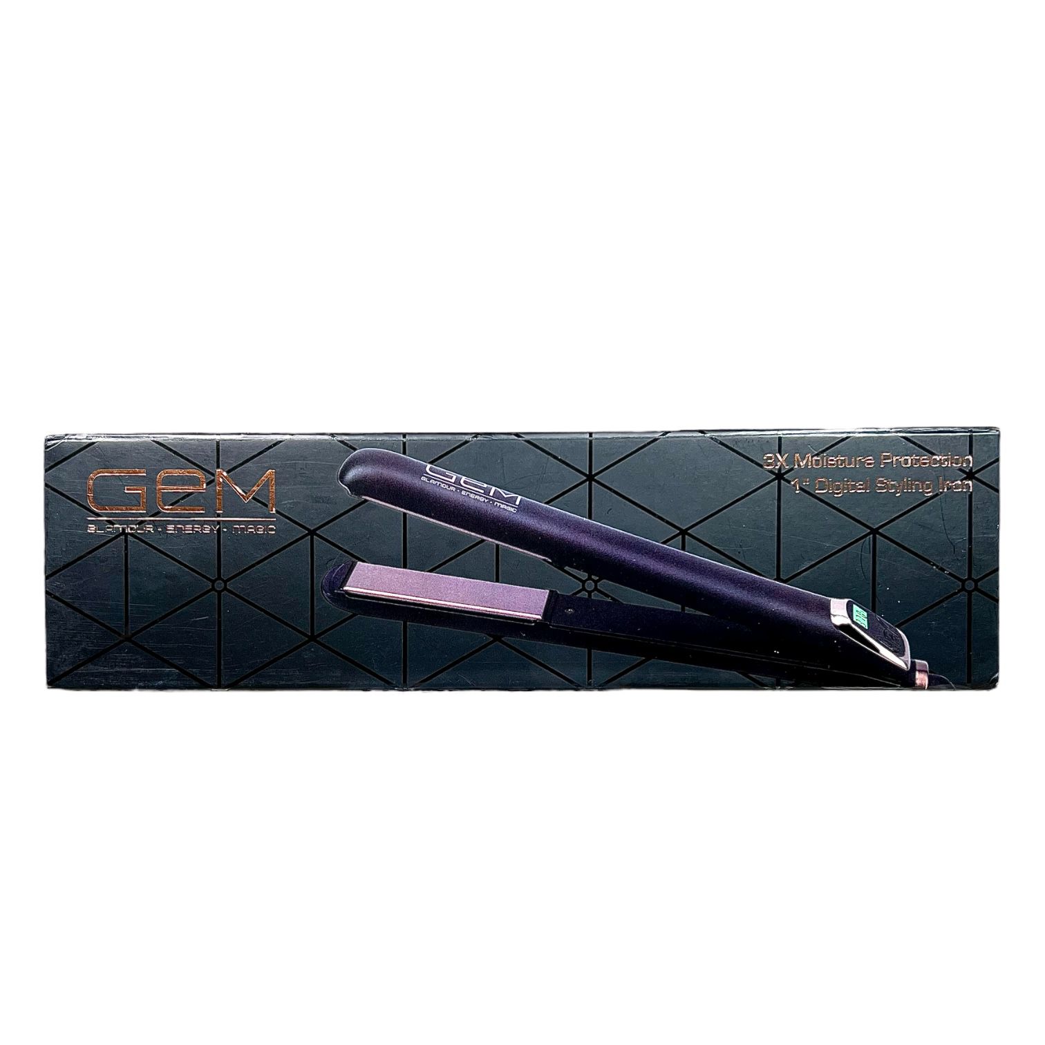 GEM Glamour 3X Moisture Protection 1” Digital Styling Iron Black