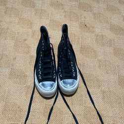 Black Converse With Black Smudged Toe Tip