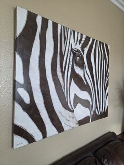 Large Zebra Canvas 4' x 5'.