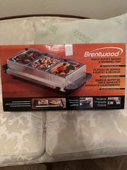 Brentwood Triple Buffet Server & Warming Tray