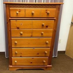 Solid Wood Progressive Furniture 5 Drawer Tall Dresser. See all pics. Free to ask, I reply