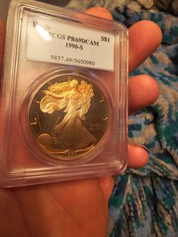 1990 s american Silver eagle toned to the bone!