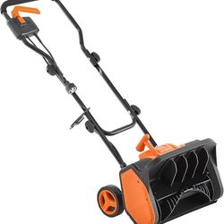 215* Electric Snow Shovel, 12A 17 inch Corded Snow Shovel, 60° Adjustable Chute, 20 ft Throwing Distance, Snowthrower with Dual Safety Switch, Winter 