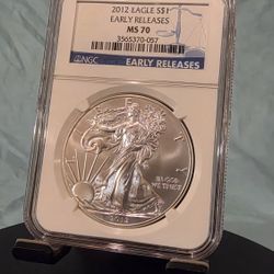 Silver 2012 $1 Eagle MS70 Early Release 