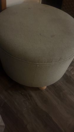 Round Fabric Ottoman Footstool