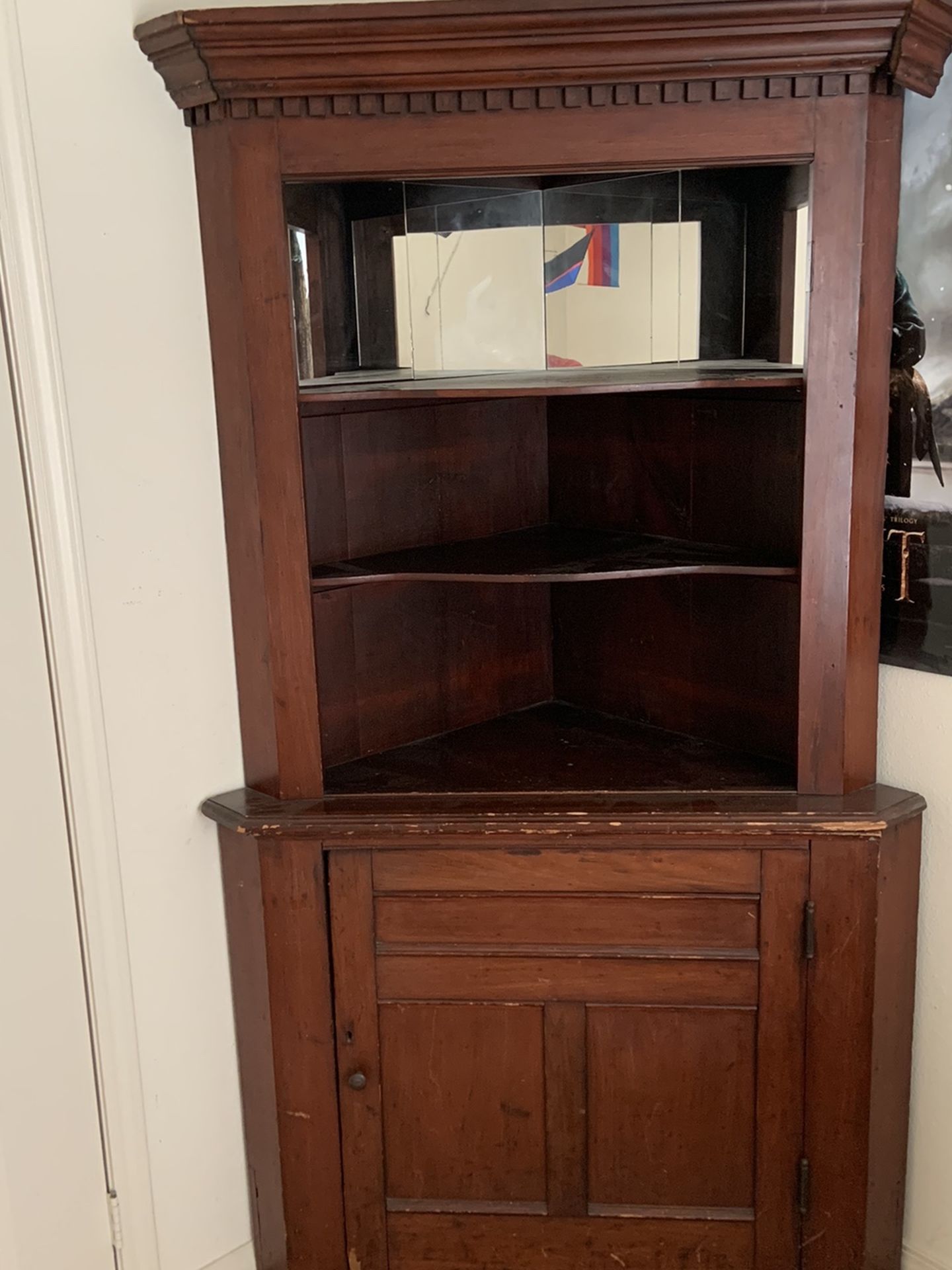 Antique Corner Hutch