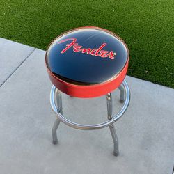 Fender Guitar Red Sparkle Logo Swivel Barstool