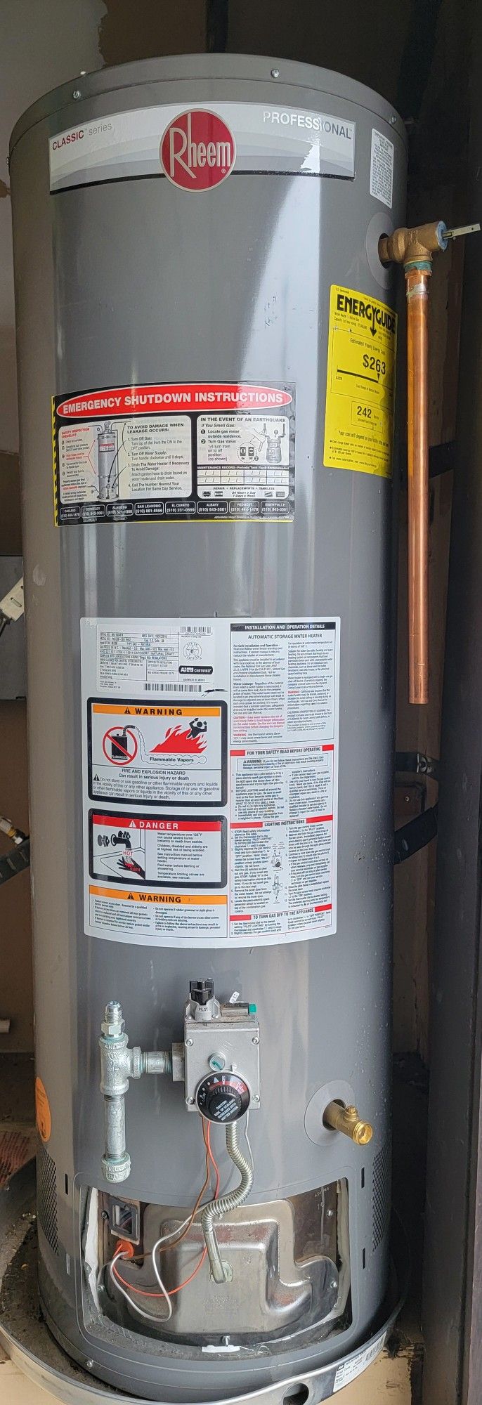 Rheem 38 Gallon Gas Water Heater
