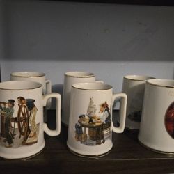 VTG Norman Rockwell  6 Cups 