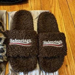 Balenciaga Bear Fur Slides