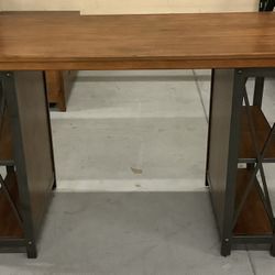 Metal Frame with Shelves Desk (Palmetto) 