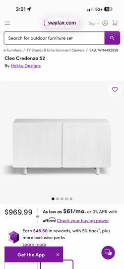 Poppin credenza/ tv stand- new