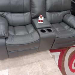 *Black Friday Now*---Madrid Sleek Gray Leather Reclining 3 Piece Sets---Delivery And Financing Available💪