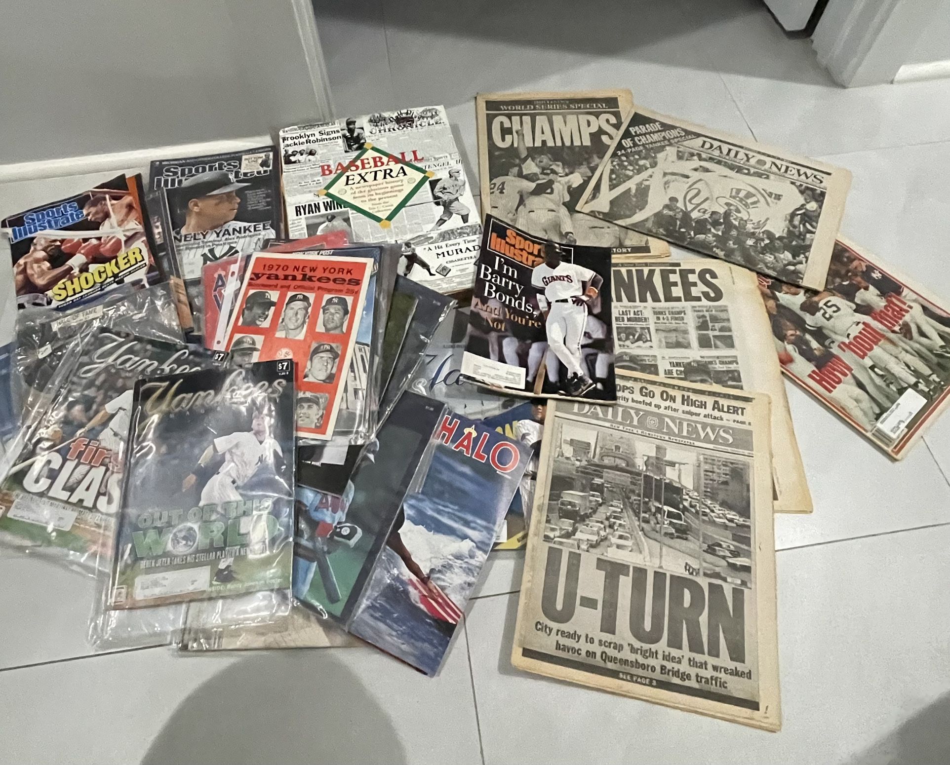 Free!! Vintage Sports, Illustrated Newspapers, Baseball Magazines, And Book.