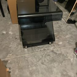 Glass End Table With Wheels