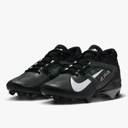 Men's Nike Alpha Menace 4 Pro Black White Football Cleats Sz 9/10.5🏈
