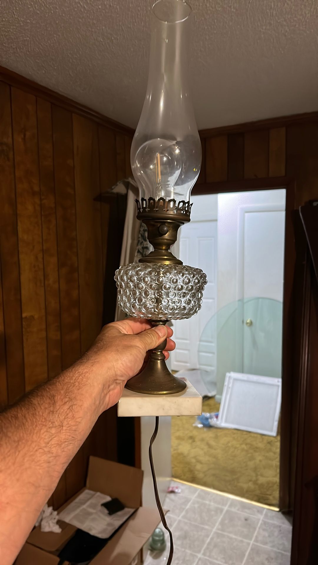 Vintage hurricane lamp