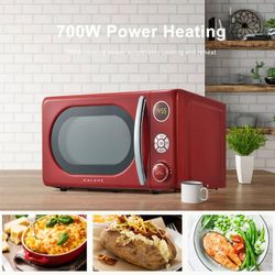 Galanz 0.7 cu. ft. Retro Counterlop Microwave Oven. 700 watts, Red 