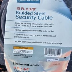 15' X 3/8" Steel Secrity Cable