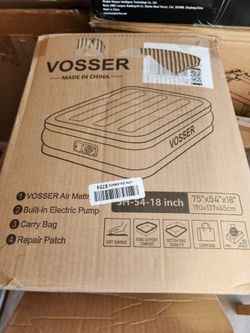 VOSSER Air Mattress Full with Built-in Pump, 18" Raised, Real Bed Comfort
Upgraded I-Beam 660 lb,Inflatable Blow Up Mattress 3-Min,Flocked Top AirBed,