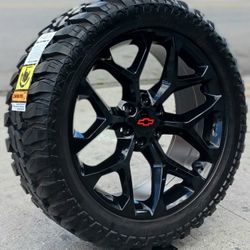 22” Chevy Silverado GMC Sierra Replica Wheels & Tires Off-Road Tahoe Yukon Escalade Suburban Rines Y