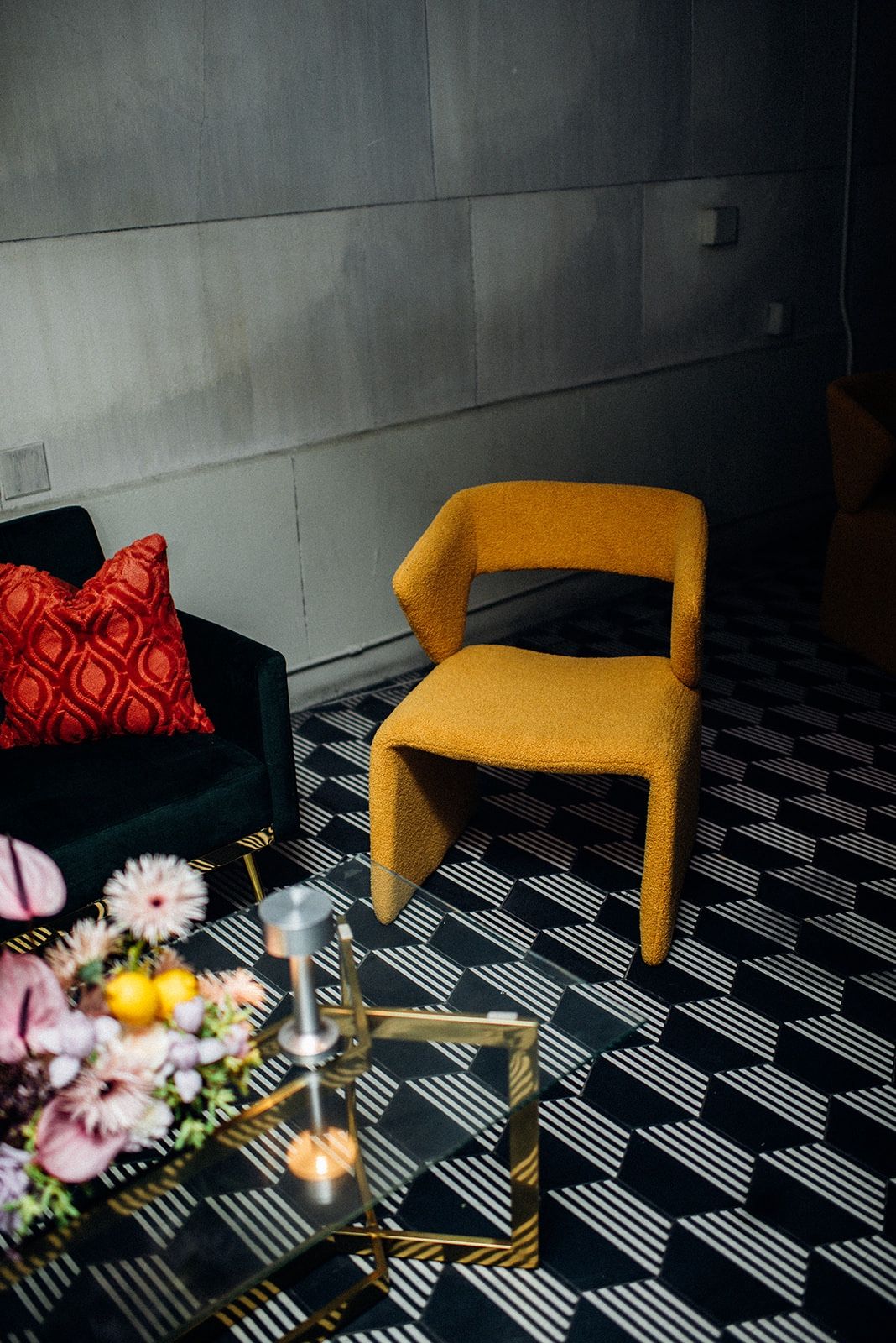 Mustard Sherpa Accent Chair