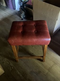 Red Leather Stool