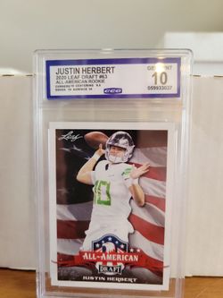 Justin Herbert RC Rookie 2020 graded 10