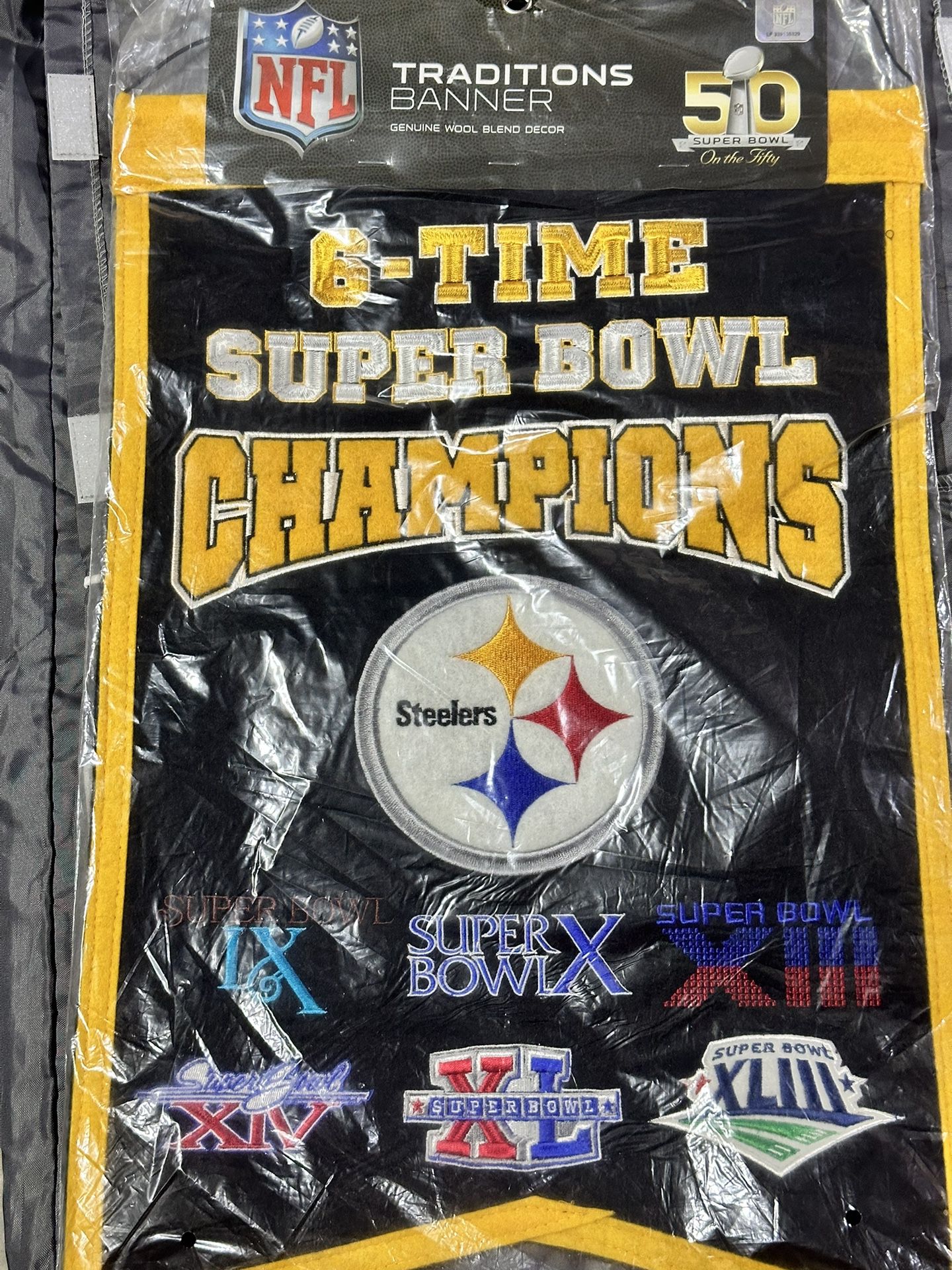 Pittsburgh Steelers Super Bowl Championships Banner 