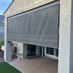 Custom Sunshade With Crank Over 13 Feet Long