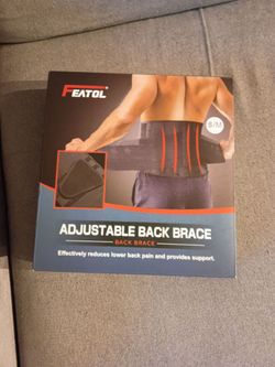 Featol Adjustable Back Brace Lumbar Belt S-M Black Support for Back