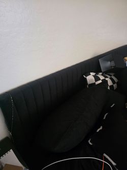 King size bed with mattress and frame