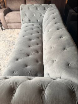 Kari Velvet Sofa — Gray Modern and Elegant
